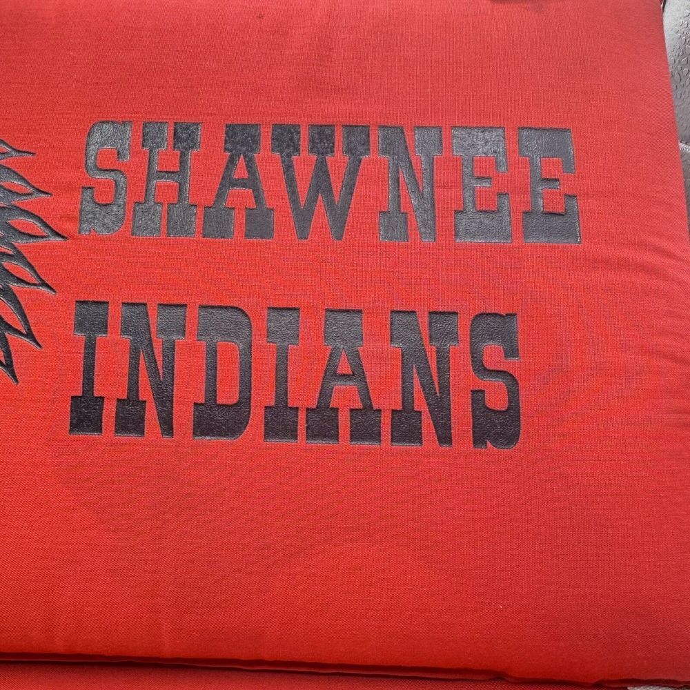 Shawnee Indians Football 2 Vintage Seat Cushions Red With Chief Logo Plymouth PA - Picture 4 of 15